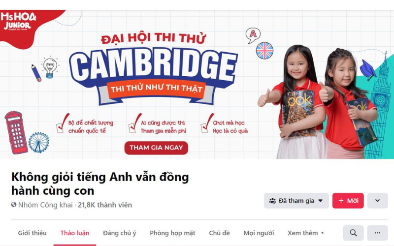 Hệ thống k&ecirc;nh học tập online miễn ph&iacute; của Ms Hoa Junior 1
