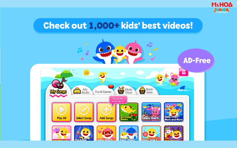 Ứng dụng học tiếng Anh cho b&eacute; Baby Shark Kids Songs&Stories