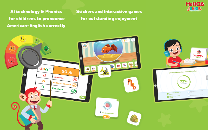Phần mềm học tiếng anh miễn ph&iacute; cho b&eacute;&nbsp;- Monkey Junior