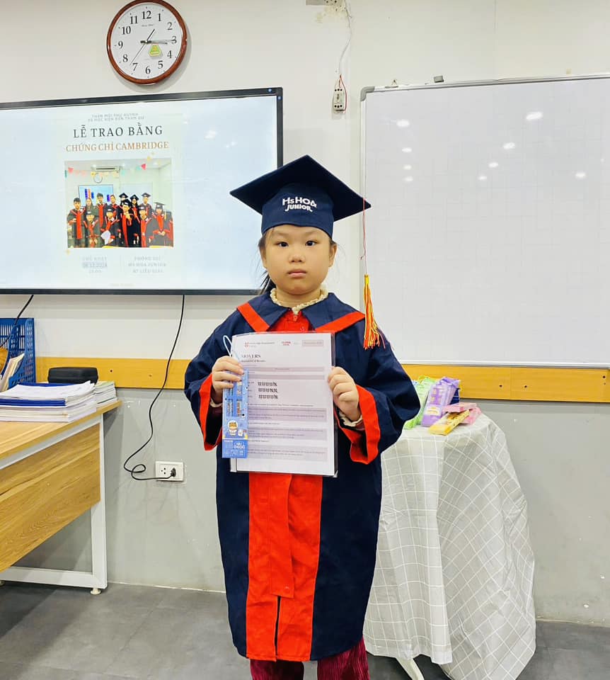 C&ocirc;ng bố kết quả thi thử Cambridge tại cơ sở Ms Hoa Junior Liễu Giai