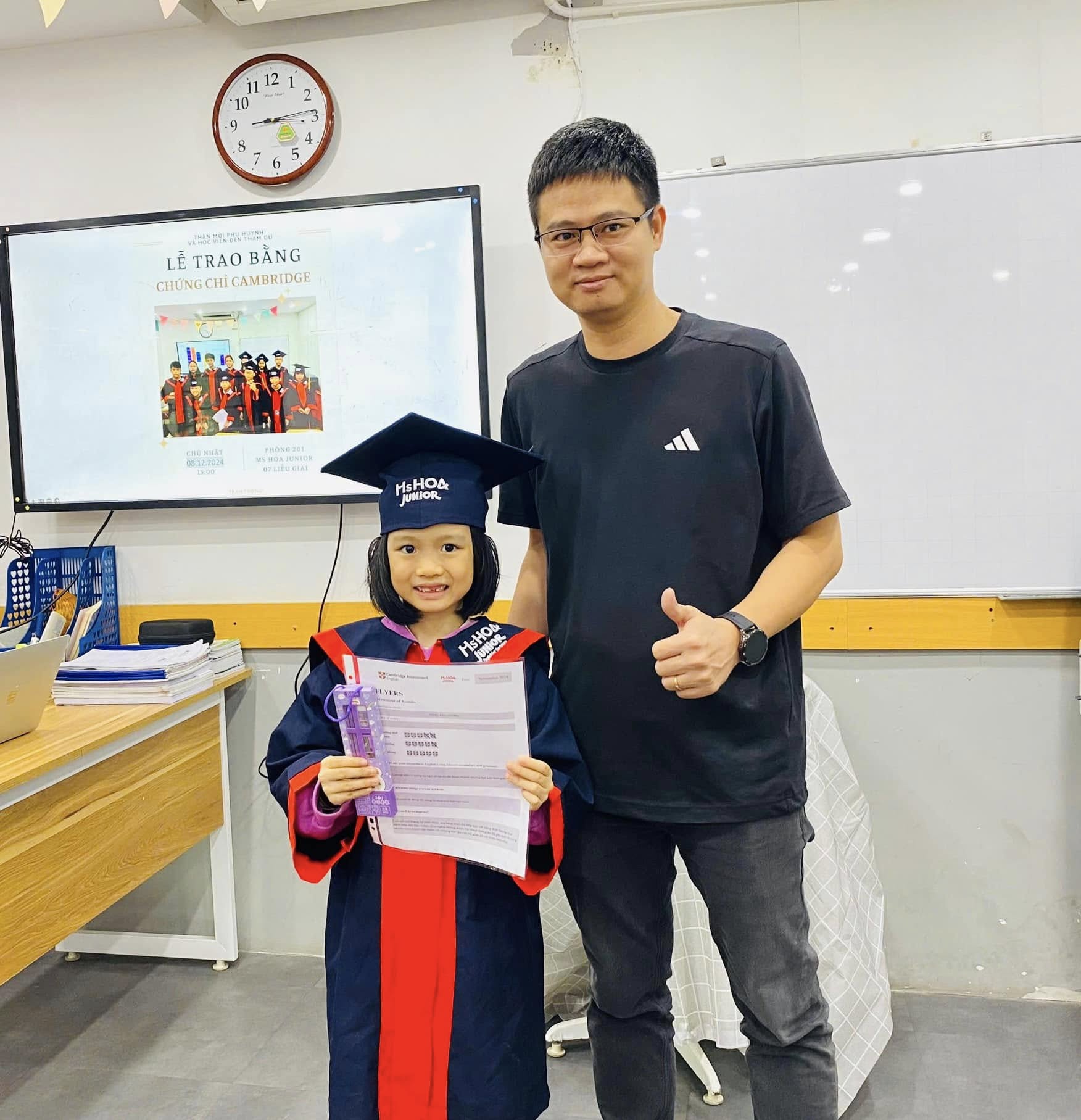 C&ocirc;ng bố kết quả thi thử Cambridge tại cơ sở Ms Hoa Junior Liễu Giai