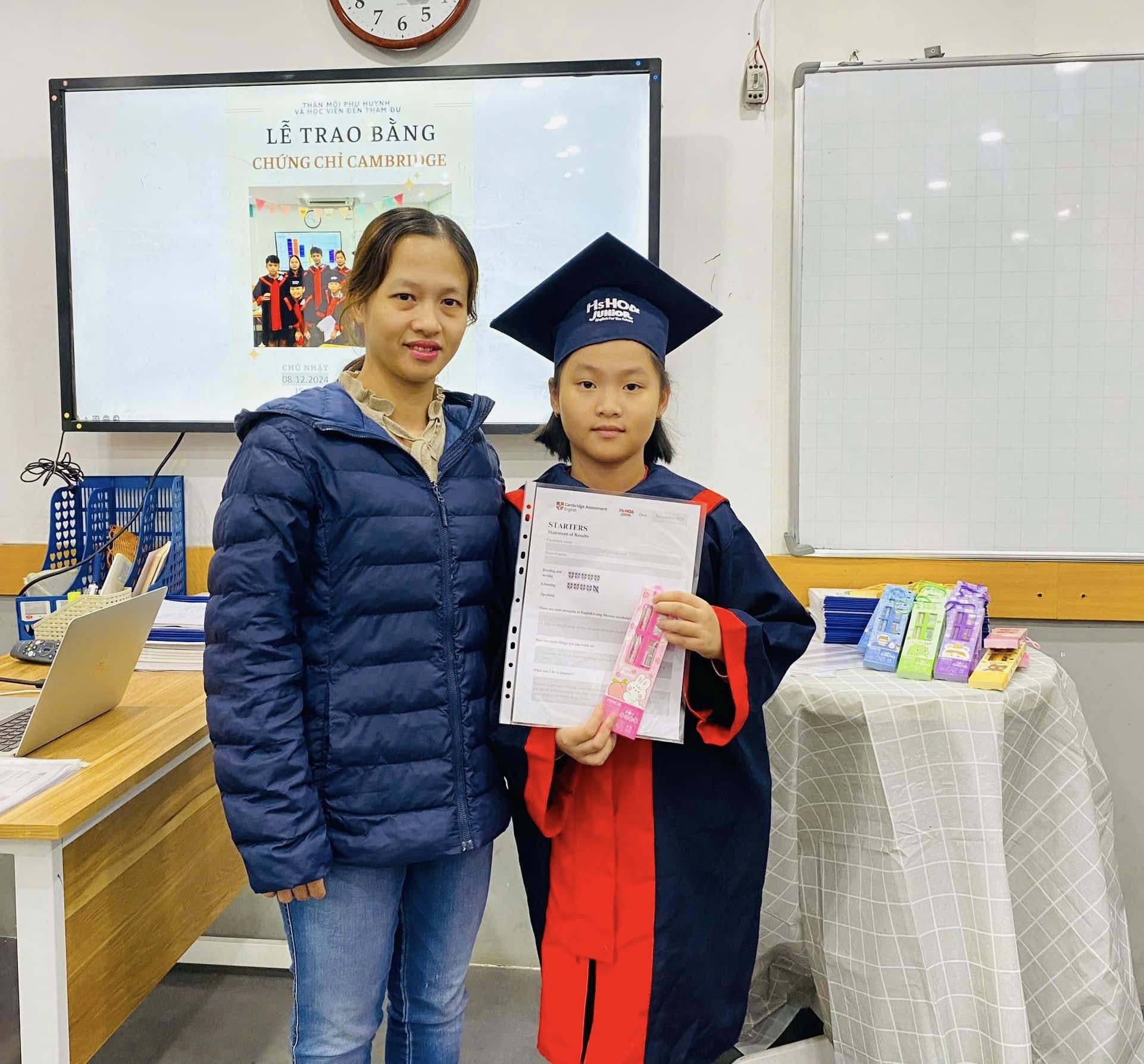 C&ocirc;ng bố kết quả thi thử Cambridge tại cơ sở Ms Hoa Junior Liễu Giai