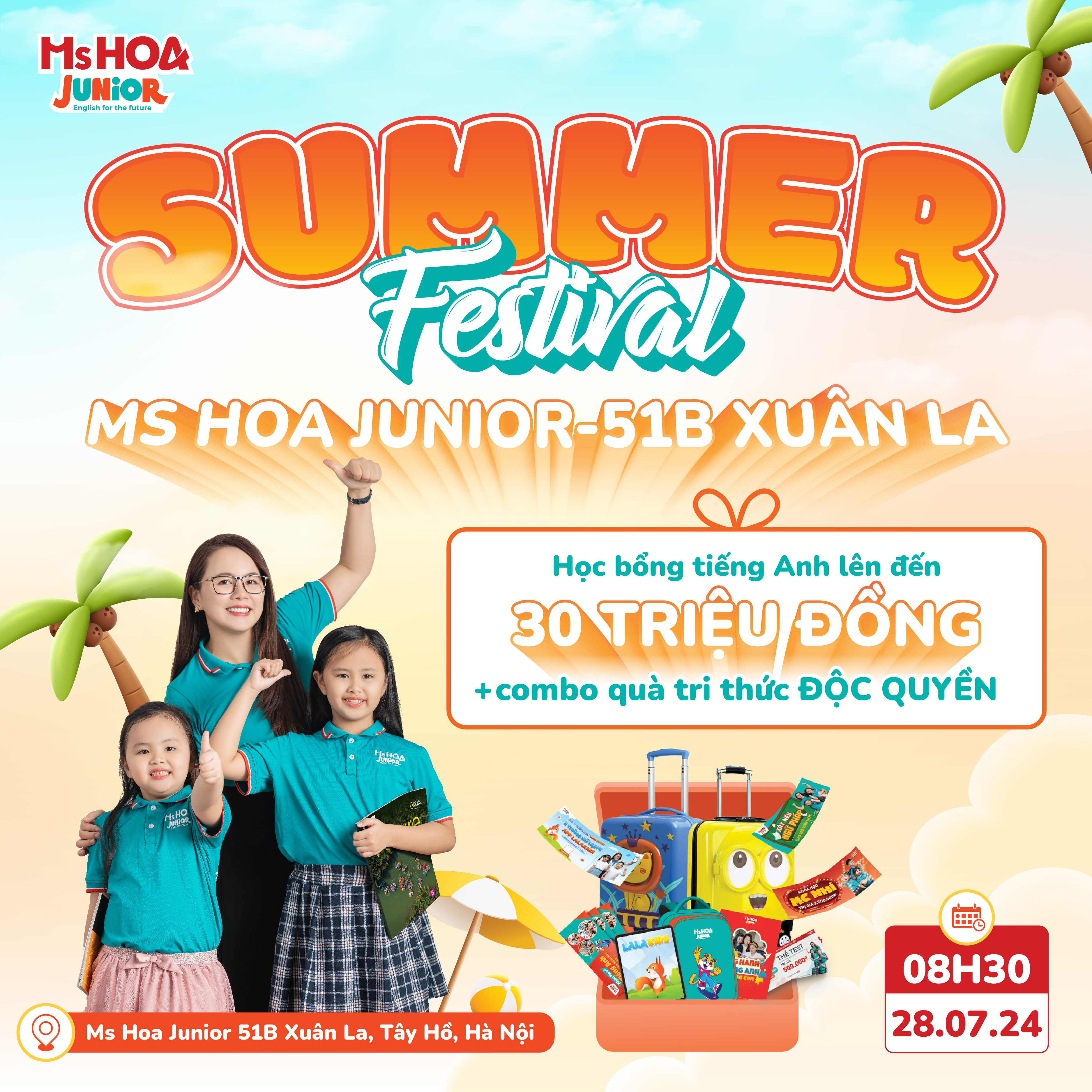 B&ugrave;ng nổ Lễ hội m&ugrave;a H&egrave; - Summer Festival tại Ms Hoa Junior 51B Xu&acirc;n La, T&acirc;y Hồ, H&agrave; Nội